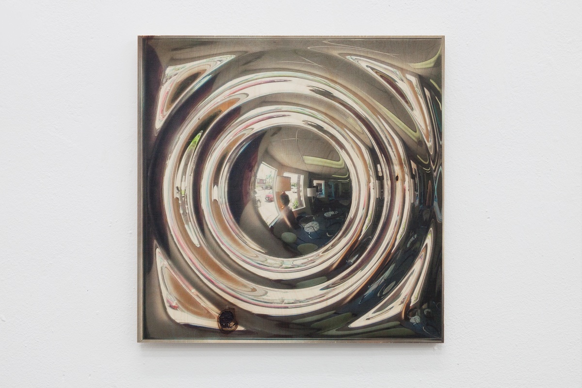 Hélène Fauquet, Untitled (saturn rings II), 2020UV print on wood40 x 40 cm
